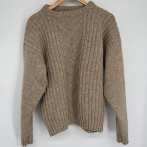 Falcarragh Fisherman Sweater Men Medium Wool Heritage Made In Ireland Cable Knit